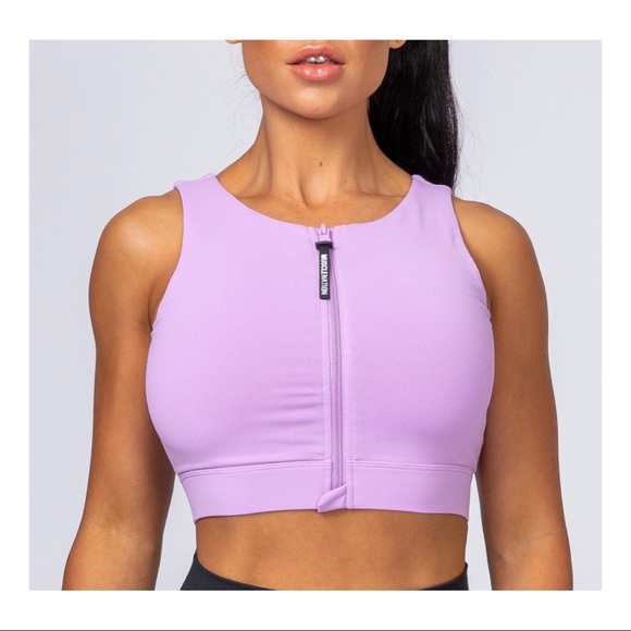 Muscle Nation lilac zip up bra - Picture 3 of 5